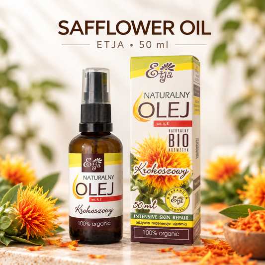 ETJA Safflower Oil BIO 50ml – Cold-Pressed & Unrefined