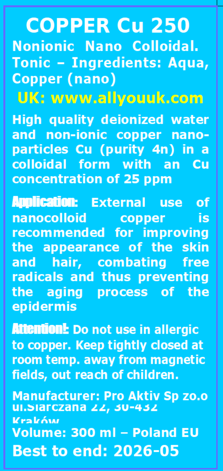 Non-Ionic Colloidal Copper Nano Cu250 25ppm