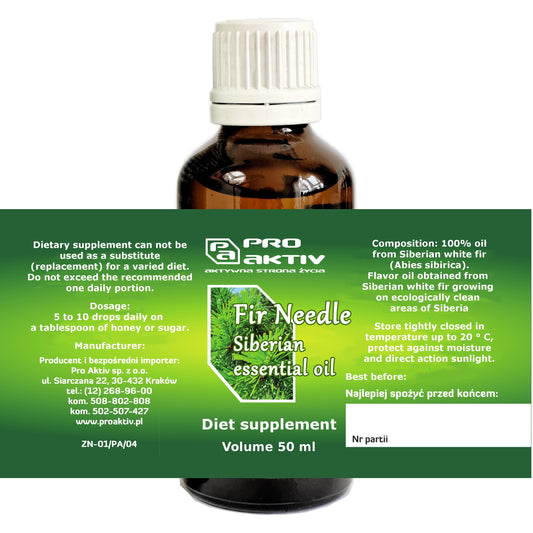 Fir Oil Siberian Needle 100% Essential Green 50 ml Olejek Pichtowy