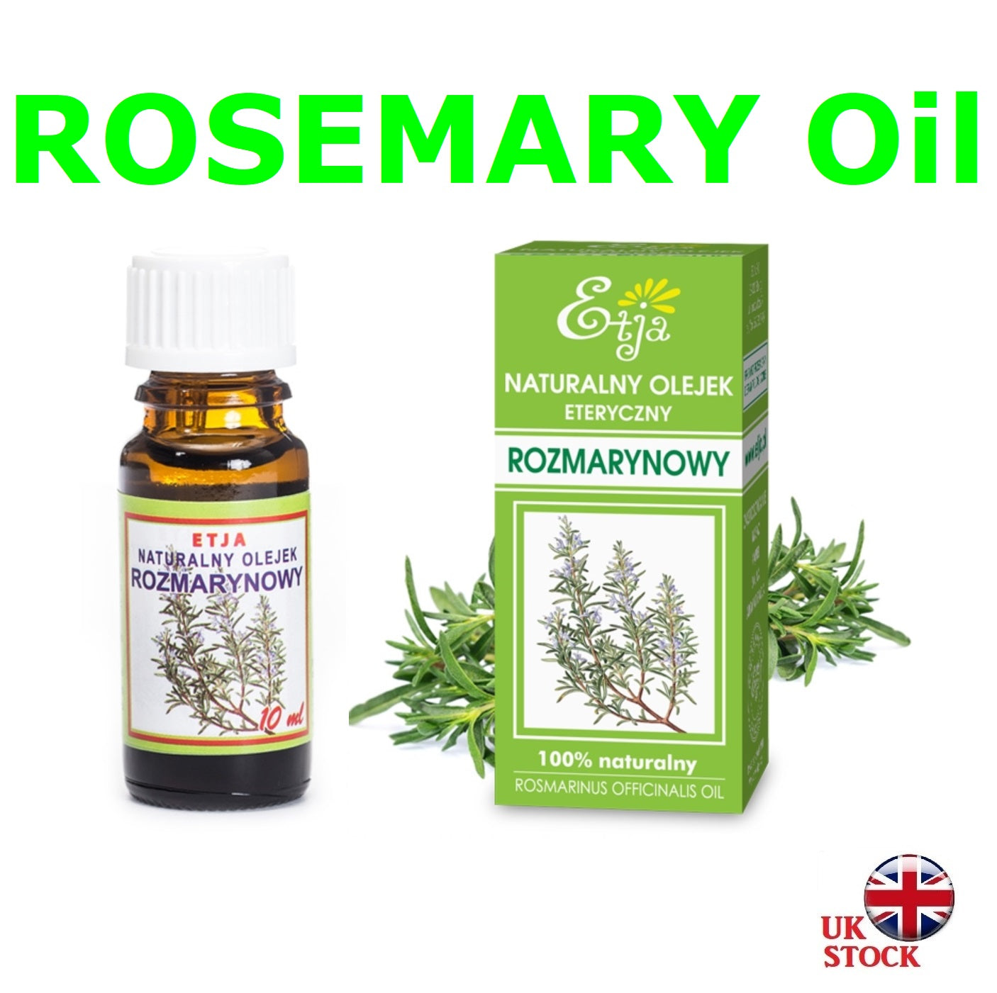 Rosemary Essential Oil Pure Organic 100% Olejek Rozmarynowy 10 ml