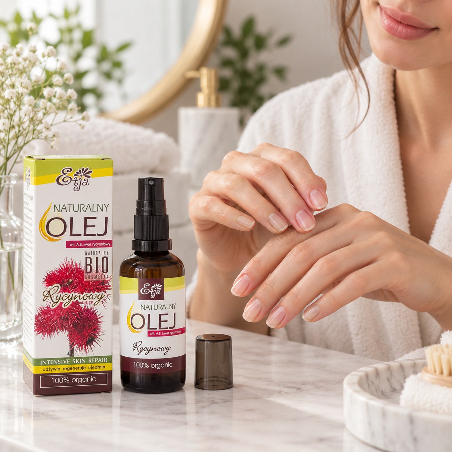 Castor oil skin and nail care