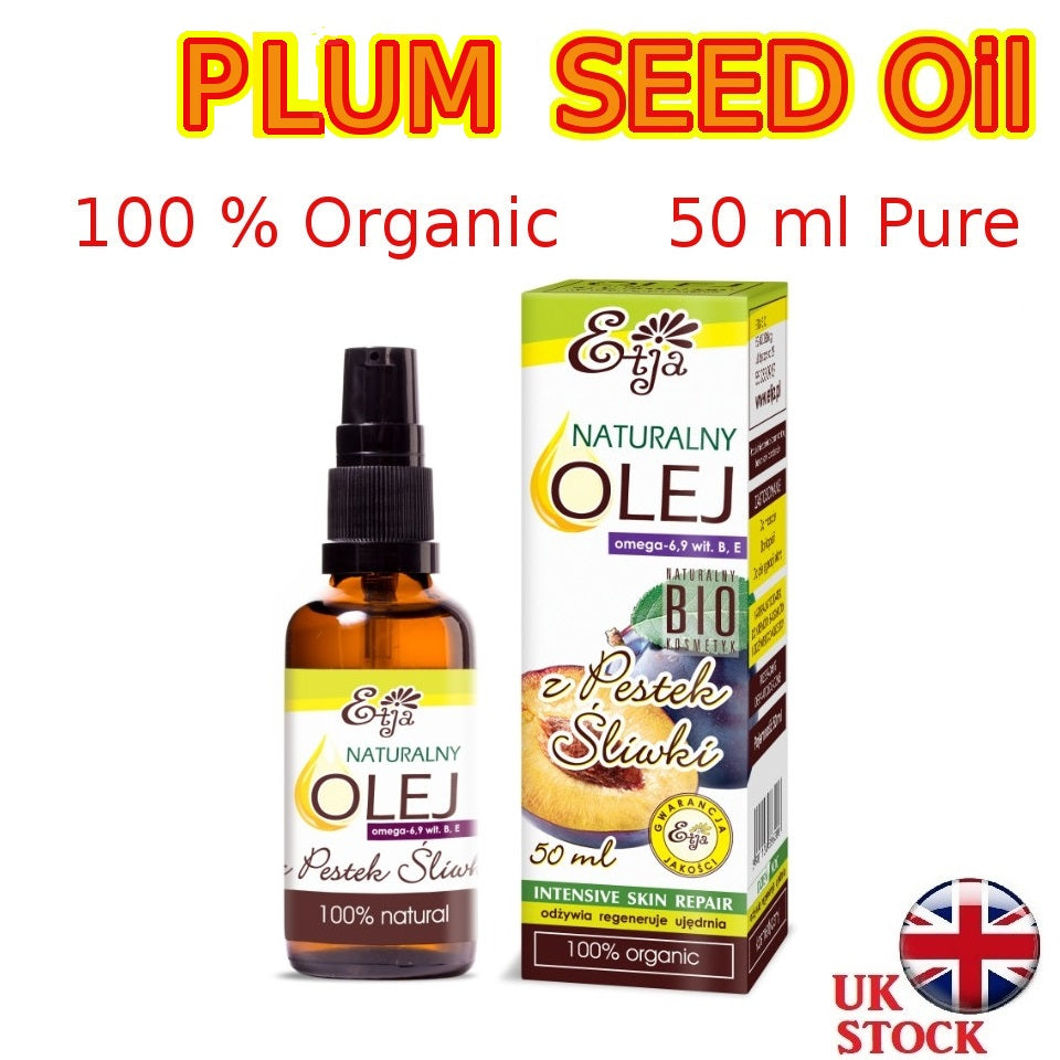 Plum Seed Oil Pure Organic 100% BIO Olej z Pestek Śliwki 50 ml