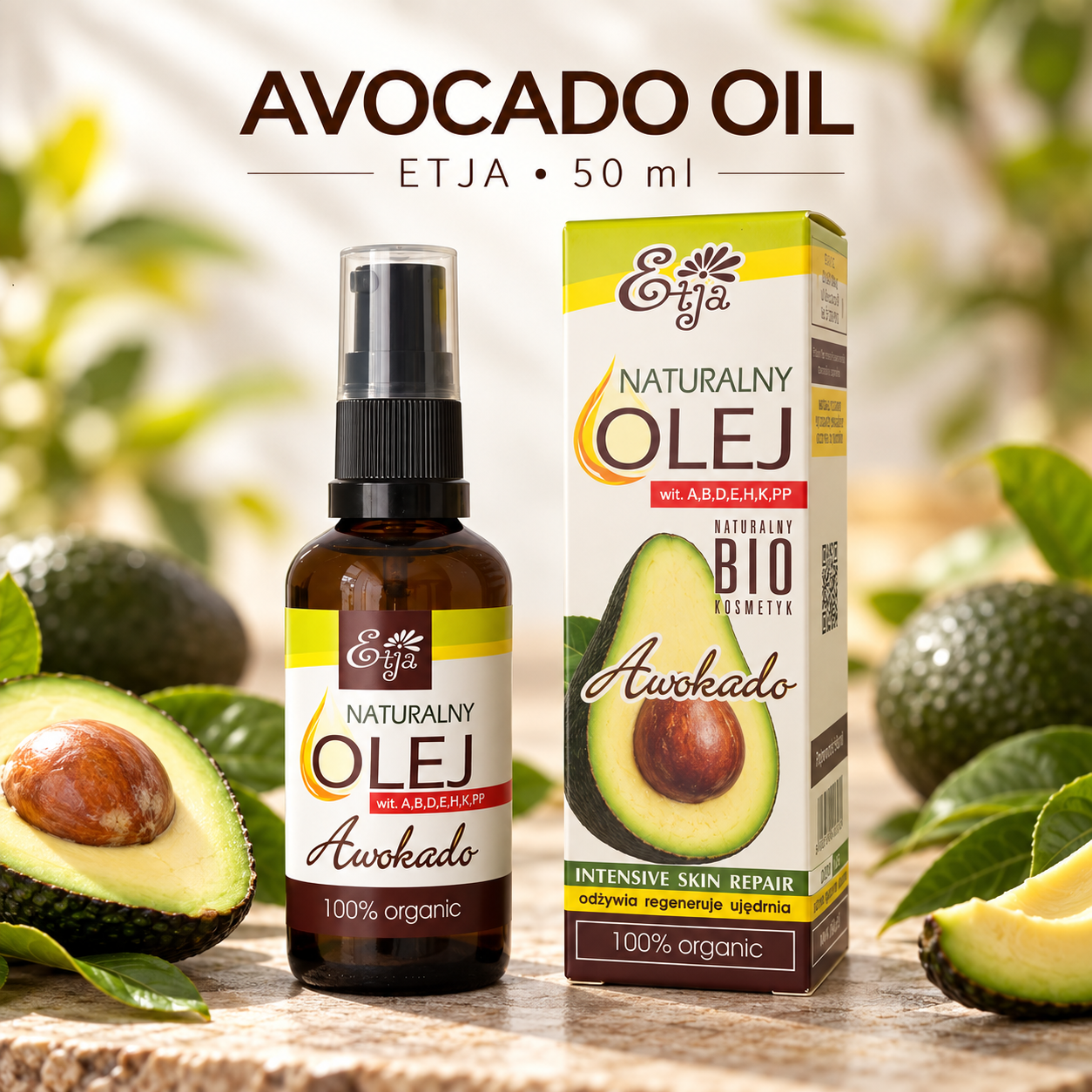 ETJA Avocado Oil BIO 50ml – Cold-Pressed & Unrefined