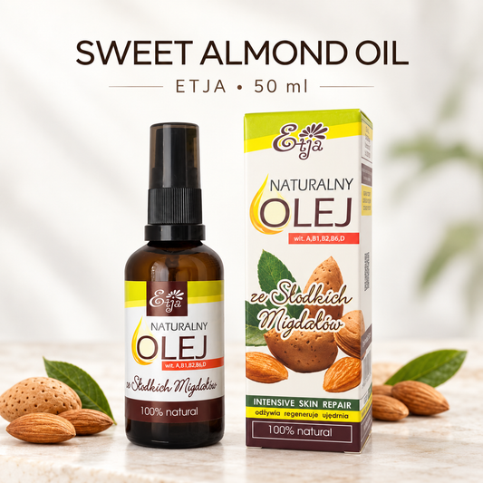 ETJA Sweet Almond Oil BIO 50ml – Cold-Pressed & Unrefined