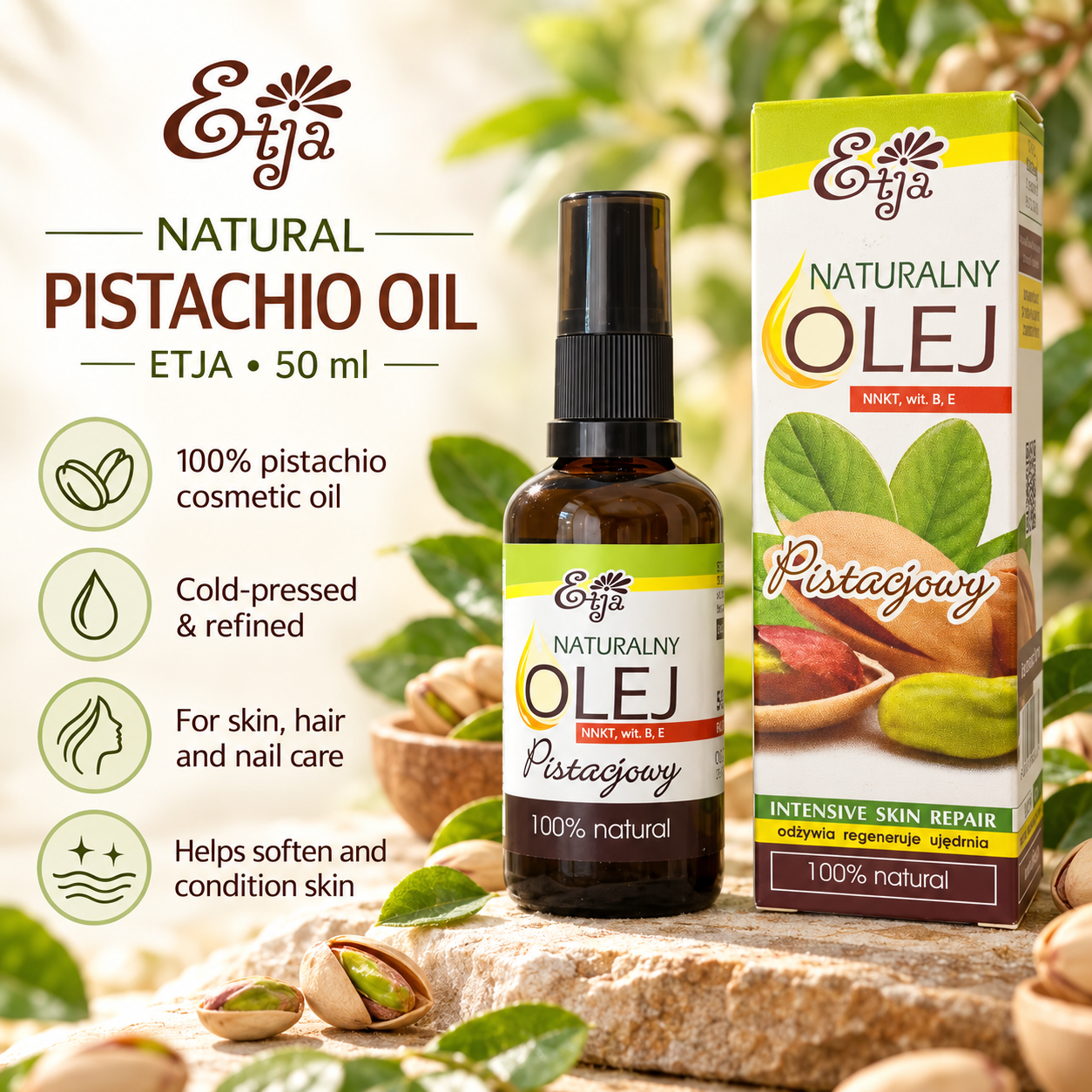 ETJA Pistachio Oil 50ml infographic