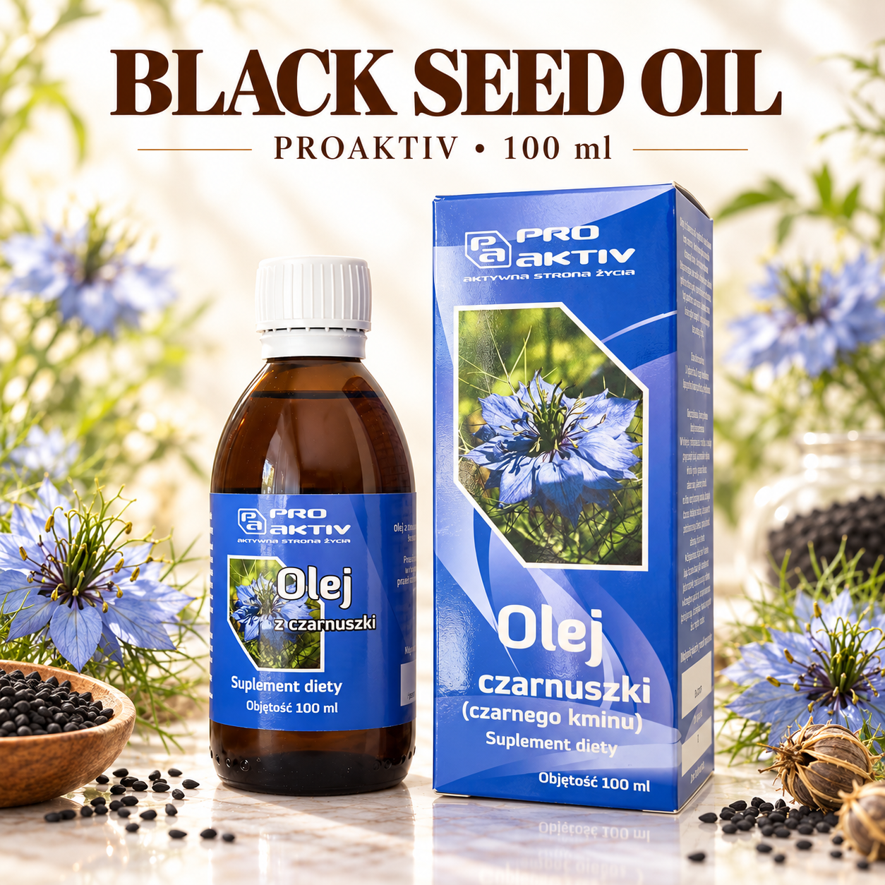 ProAktiv Black Cumin Seed Oil 100ml – Cold-Pressed & Unrefined