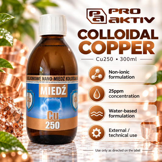 ProAktiv Non-Ionic Colloidal Copper Cu250 25ppm 300ml infographic