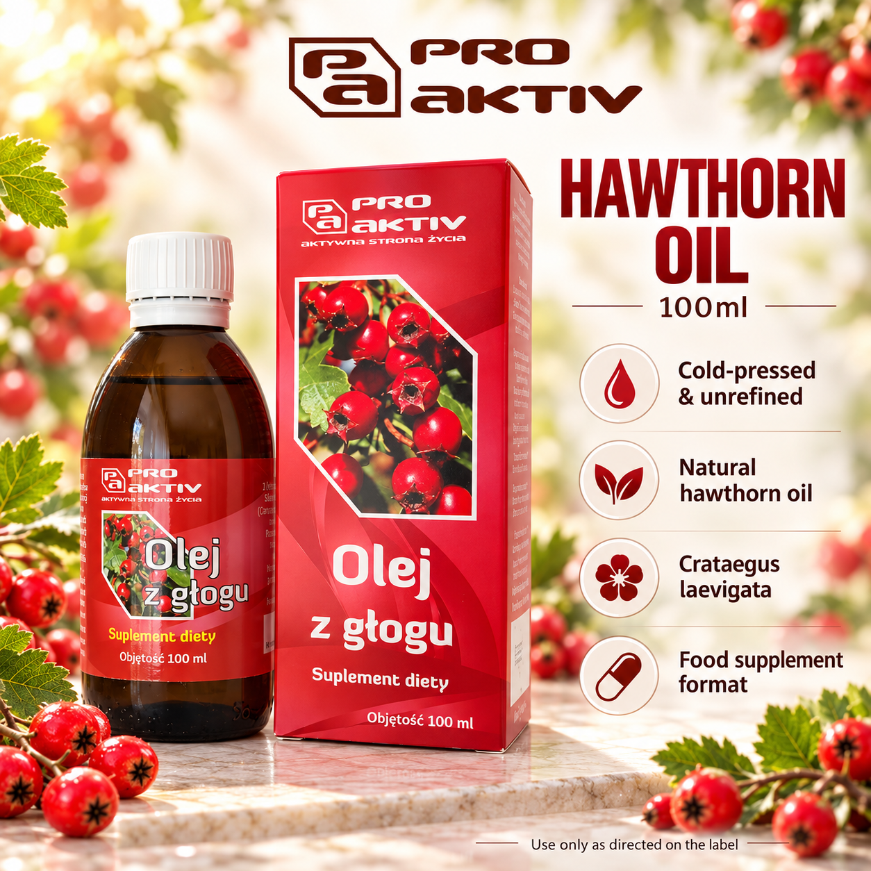 ProAktiv Hawthorn Oil 100ml infographic