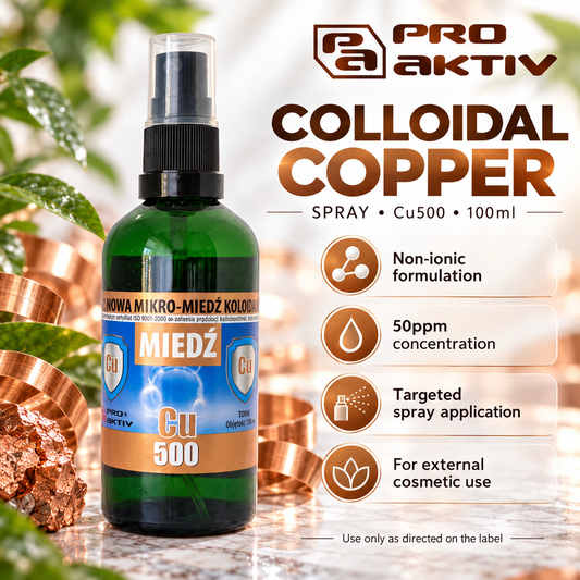 ProAktiv Colloidal Copper Spray Cu500 50ppm 100ml infographic