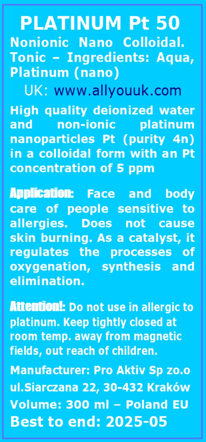 Non-Ionic Colloidal Platinum Nano Pt50 5ppm