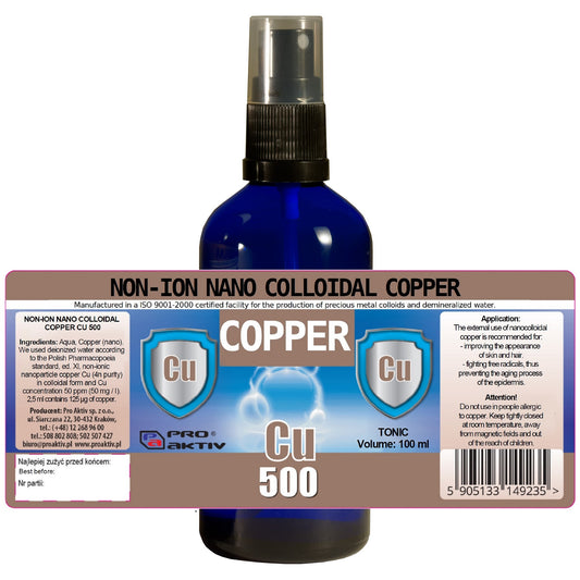 SPRAY Non-Ionic Colloidal Copper Nano Cu500 50ppm