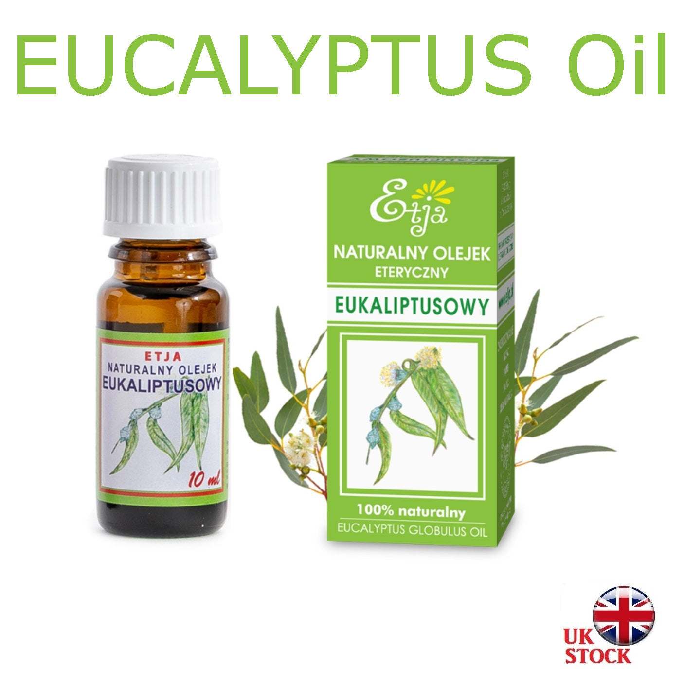 Eucalyptus Essential Oil Pure Organic 100% Olejek Eukaliptusowy 10 ml
