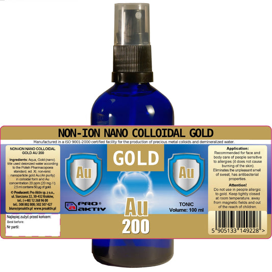 SPRAY Non-Ionic Colloidal GOLD Nano Au200 20ppm