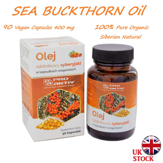 Sea Buckthorn 90 Vegan Capsules 400 mg Pure Organic Siberian Oil