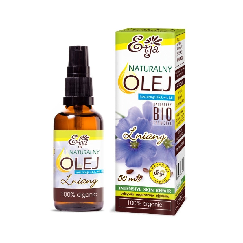 Linseed Oil Pure Organic 100% BIO Olej Lniany 50 ml