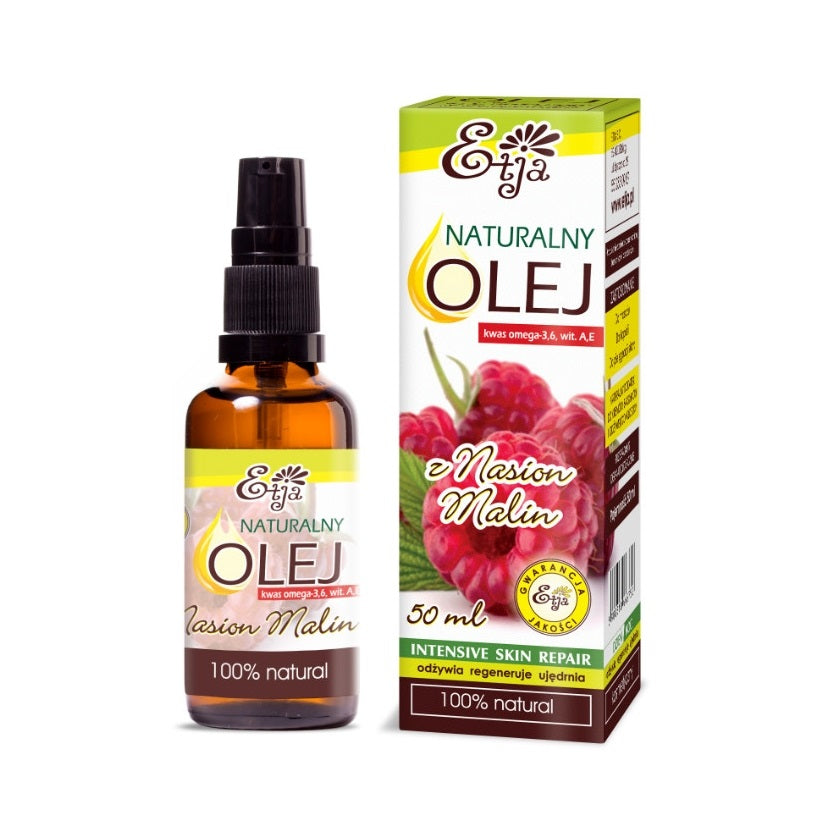 Raspberry Seed Oil Pure Organic 100% BIO Olej z Nasion Malin 50 ml