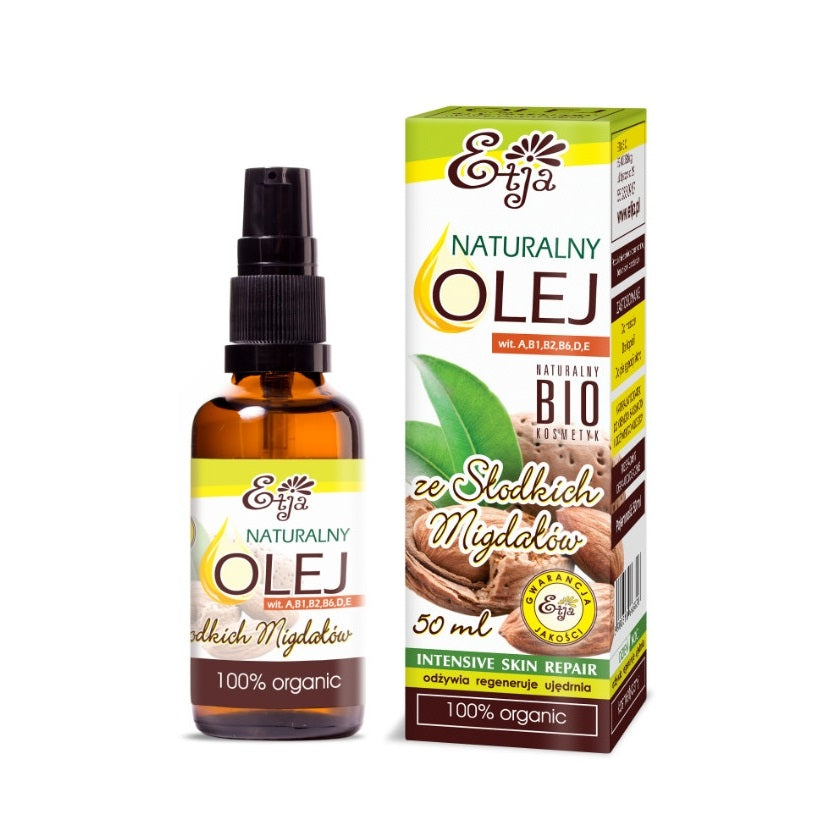 Sweet Almond Oil Pure Organic 100% BIO Olej ze Słodkich Migfdałów 50 ml